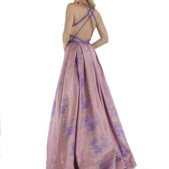 Morell Maxie Metallic Jacquard Print Ball Gown - Picture 3 of 8